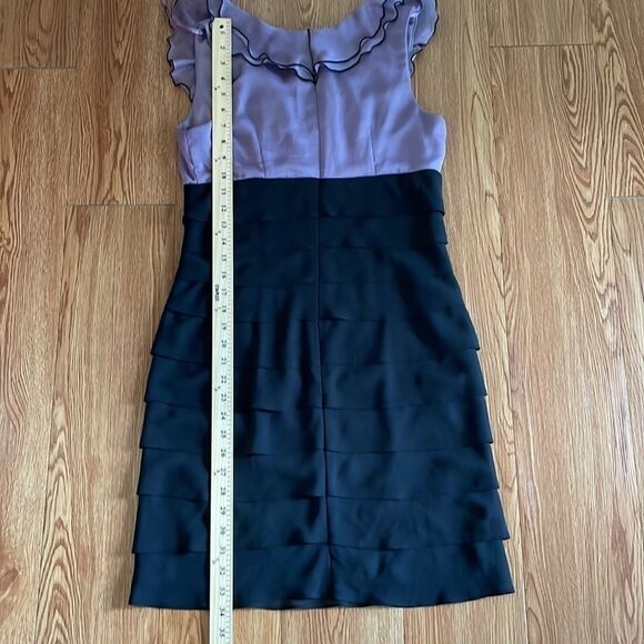 S. L. fashions woman’s after five dress. Black/violet. Size 6. - Picture 5 of 7